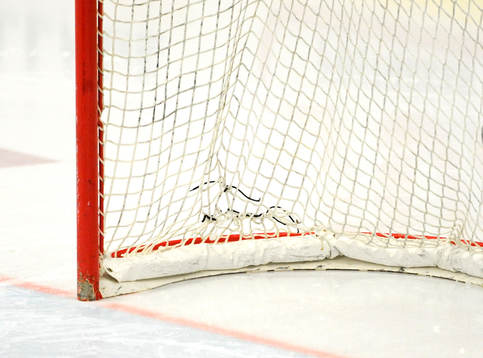 Hål i HV71 nät, behövde repareras