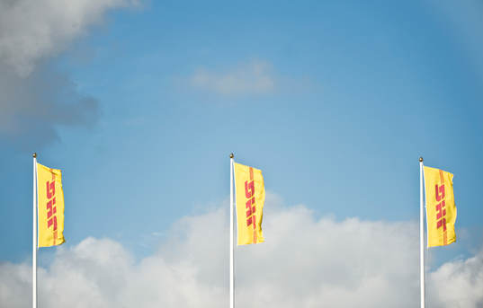 Himmel, moln, flagga, DHL