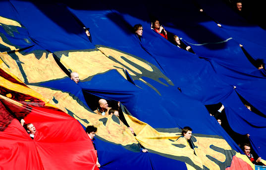 Tifo hos Örgryte, flagga, flaggor