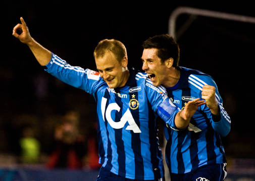 Daniel Sjölund och Hrvoje Milic, jubel