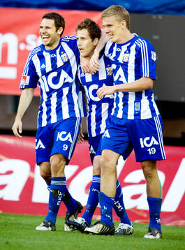 Stefan Selakovic, Tobias Hysén, Pontus Wernbloom, jubel