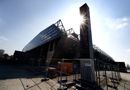 Fotboll, Pressvisning på Swedbank Stadion, Arena.