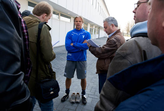 Fotboll, Pressvisning på Swedbank Stadion, Arena.  Roland