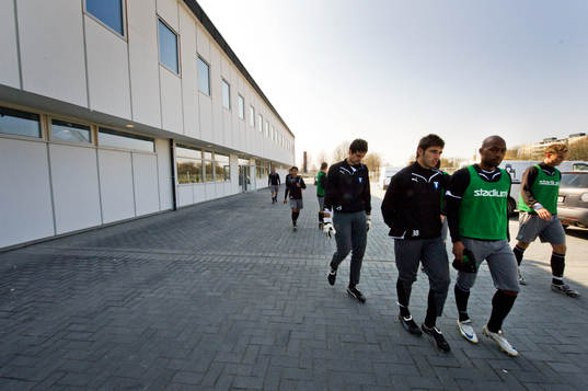 Fotboll, Pressvisning på Swedbank Stadion, Arena.  Malmös
