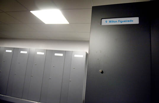 Fotboll, Pressvisning på Swedbank Stadion, Arena.  Namnen