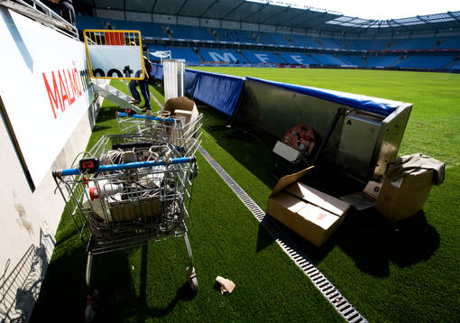 Fotboll, Pressvisning på Swedbank Stadion, Arena. Swedbank