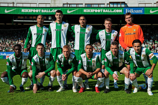 Hammarbys startelva, från vänster till höger, bakre