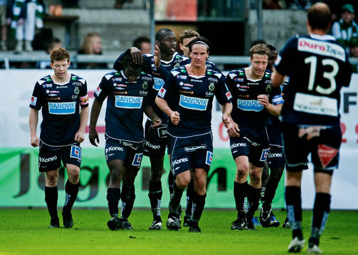 Gefle-spelarna jubel