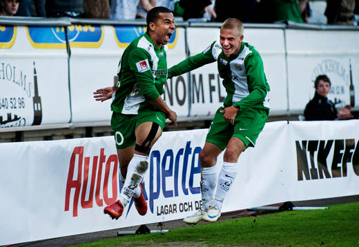 Charlie Davies och Emil Johansson,  jubel