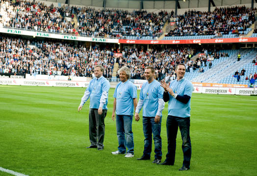 Gamla MFF- legendarer på invigningen bla Patrik Andersson