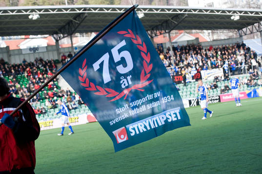 Stryktipset 75år. Svenska Spel, flagga