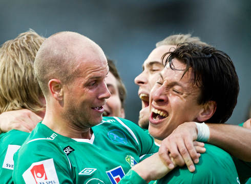Johan Patriksson och Martin Smedberg-Dalence, jubel
