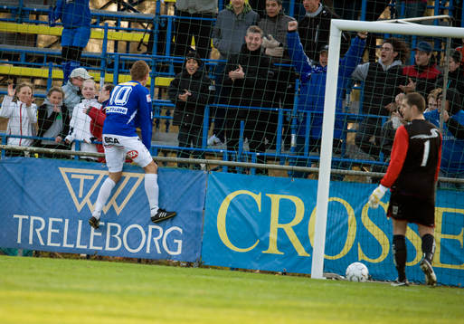 Marcus Pode, Trelleborg gjorde 1-0. Jubel. Depp av Dime