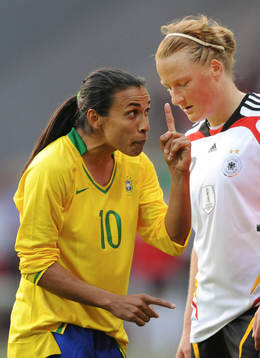 Marta, Brasilien är irriterad på Melanie Behringer,
