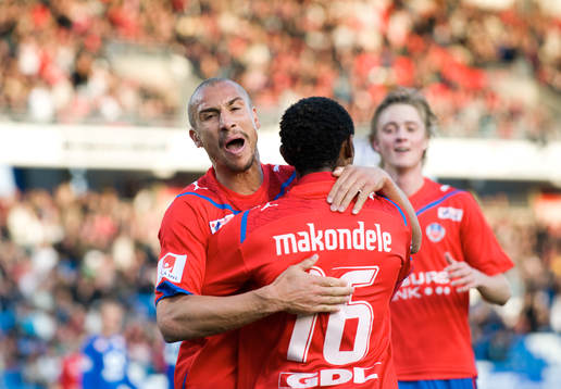 1-0, HIF jubel, Henrik Larsson, René Makondele och Rasmus