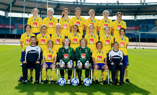 Bakre raden frv, Sara Larsson, Nilla Fischer, Lotta