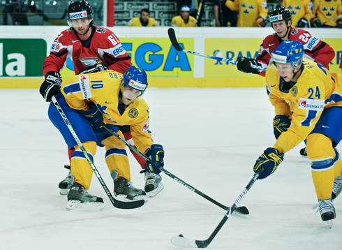 Martin Thörnberg och Johan Harju, Sverige, anfaller