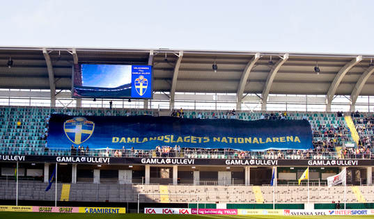 Fotboll, dam, Sverige - Brasilien, invigning av Gamla