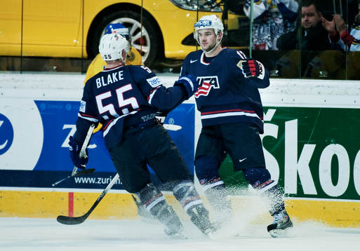 Jason Blake och Patrick O Sullivan, USA, jubel