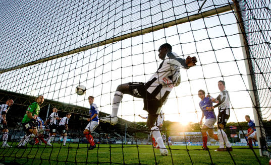 Hari Radetinac, Åtvidaberg gör 1-0. Alagie Sosseh,
