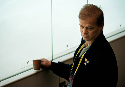 Bengt-Åke Gustafsson, förbundskapten, observerade