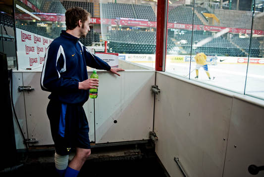 Jonas Gustavsson, målvakt, valde att inte träna på is