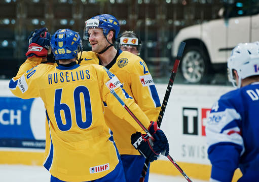 Kristian Huselius och Marcus Nilson, Sverige, jubel