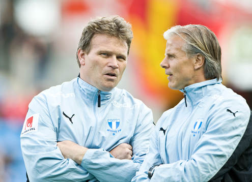 Leif Engqvist, assisterande tränare, och Roland Nilsson,