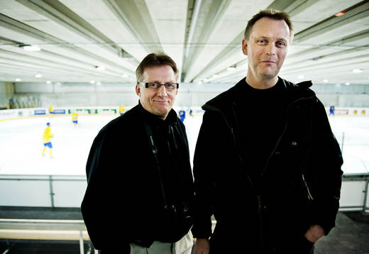 Knut Omark och Åke Harju kom till träningen för att se