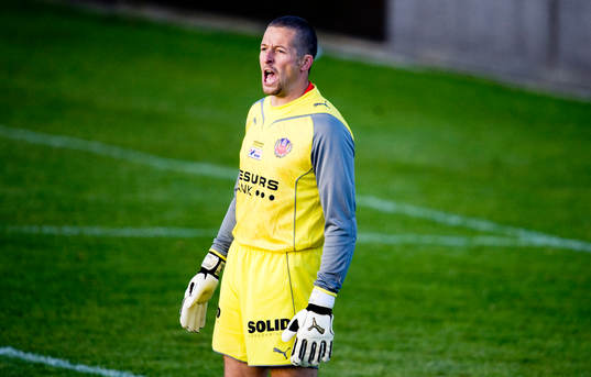 Daniel Andersson, målvakt, Helsingborg skriker