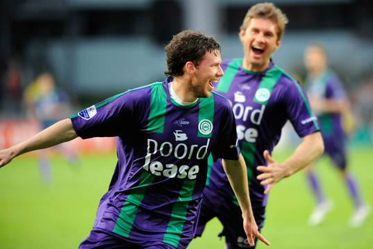 Marcus Berg och Evgeniy Levchenko,Groningen, jubel