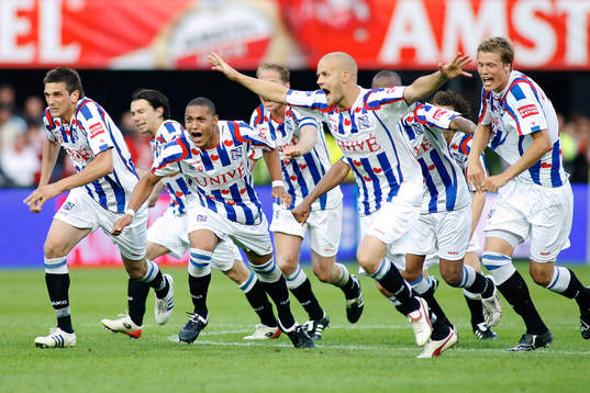 Heerenveen, holländska cupmästare. Jubel, glädje