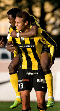 Mathias Ranégie,  Häcken, gör 2-0. Jubel