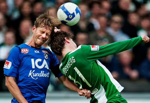 Tommy Jönsson, Halmstad, vinner en nickduell mot Freddy