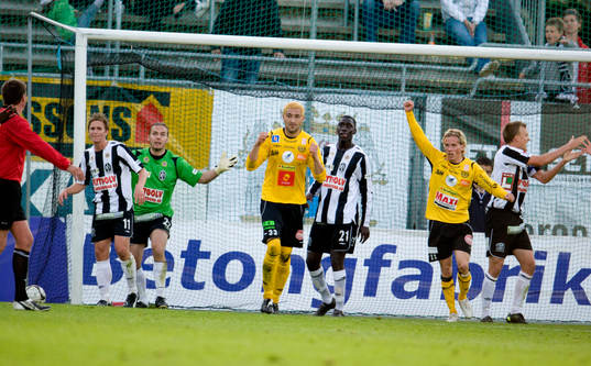 Mjällby spelarna jubel