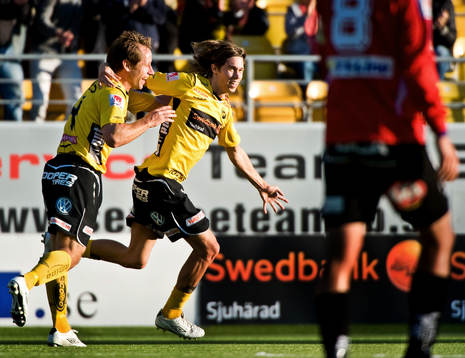 Daniel Nordmark, Elfsborg, gör matchens enda mål. Johan