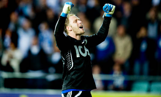 Kim Christensen, målvakt, jubel