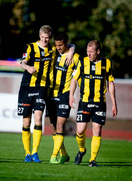 Tom Söderberg, Mathias Ranégie, Jonas Henriksson, jubel