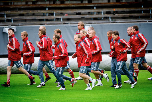 Fotboll, VM-Kval, Danmark, träning