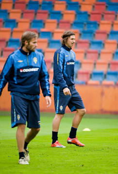 Olof Mellberg och Zlatan Ibrahimovic