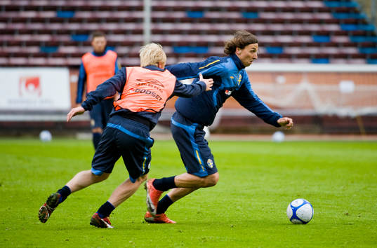 Zlatan Ibrahimovic rycker ifrån Petter Hansson