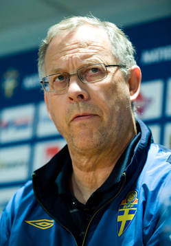 Lars Lagerbäck, förbundskapten, på