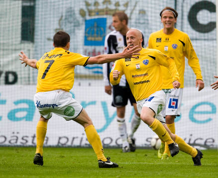 Björn Karlsson, David Svensson, jubel, Falkenberg