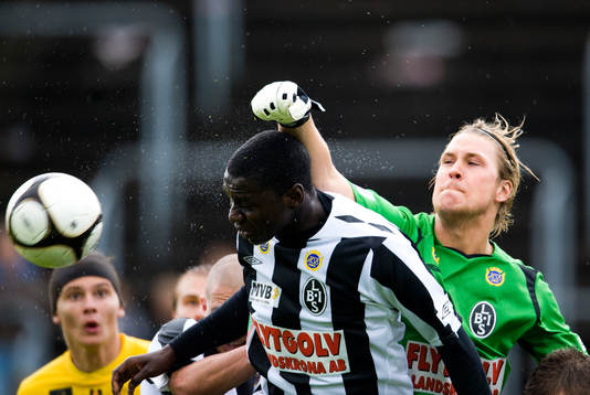 Sebastian Karlsson, målvakt och Alagie Sosseh, Landskrona