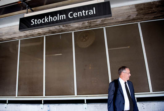 Presskonferens på Stockholms Centralstation med Lars