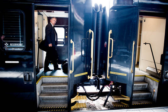Presskonferens på Stockholms Centralstation med Lars