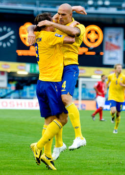 Kim Källström, Daniel Majstorovic,  jubel