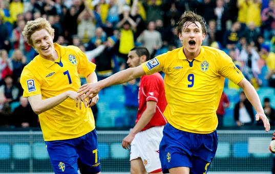 Rasmus Elm, Kim Källström, Sverige jubel