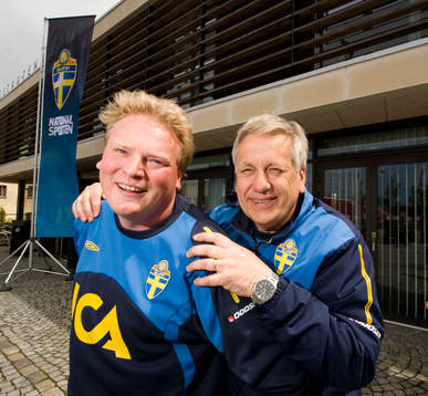 Jörgen Lennartsson och Tommy Söderberg, förbundskapten,