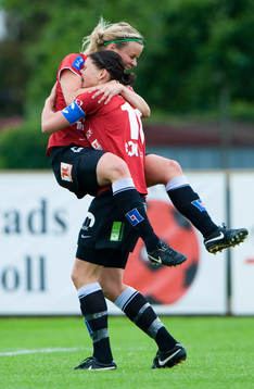 1-0, lagkapten Susanne Moberg, Kristianstad. Äntligen jubel